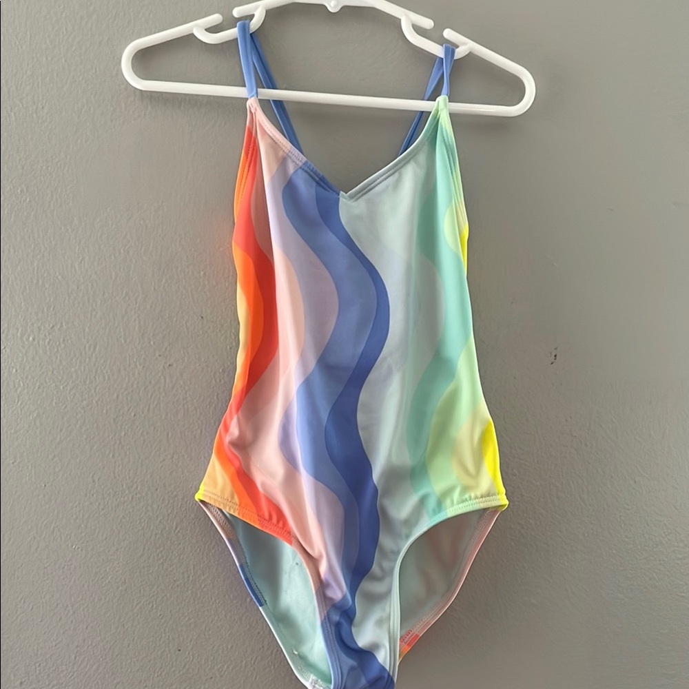 🩵Art Class Colorful Wave Pattern Swimsuit